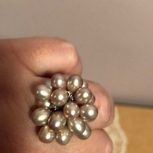 Adjustable 3-4mm small rice pearl beads ring
